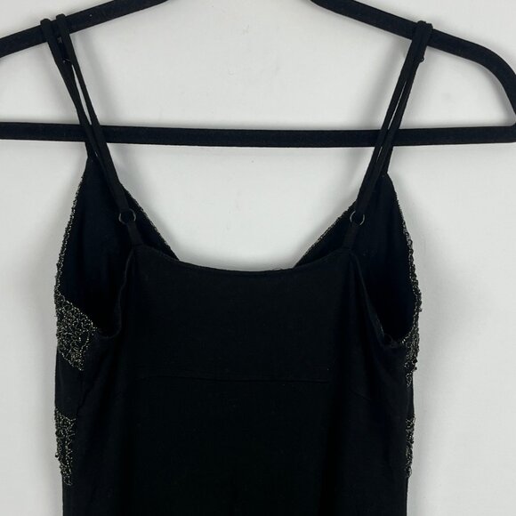 Guess Jeans A Line Dress Size S Black Sleeveless Spaghetti Strap Plunging V Neck - Picture 7 of 9